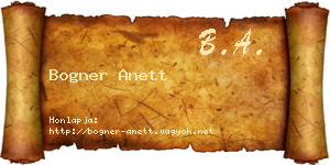 Bogner Anett névjegykártya